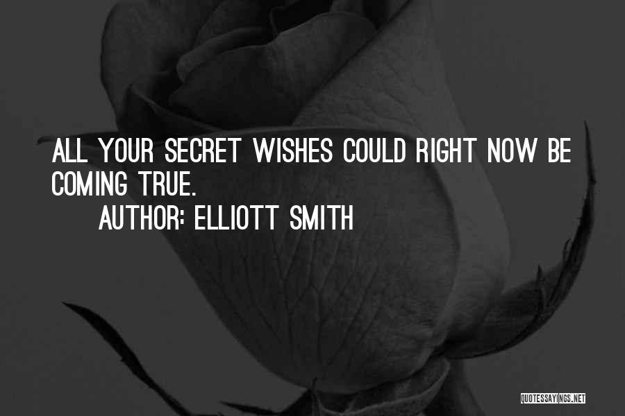 Elliott Smith Quotes: All Your Secret Wishes Could Right Now Be Coming True.