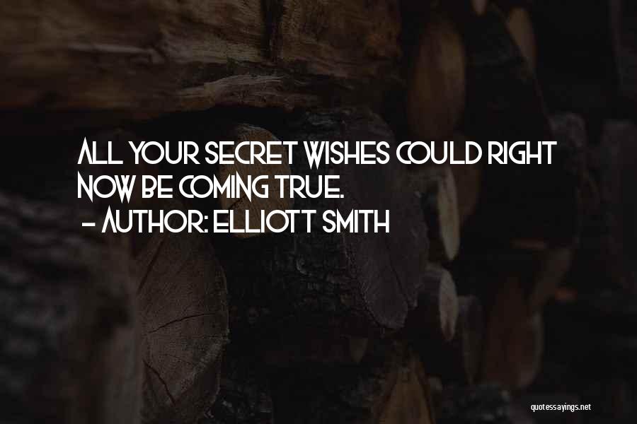 Elliott Smith Quotes: All Your Secret Wishes Could Right Now Be Coming True.