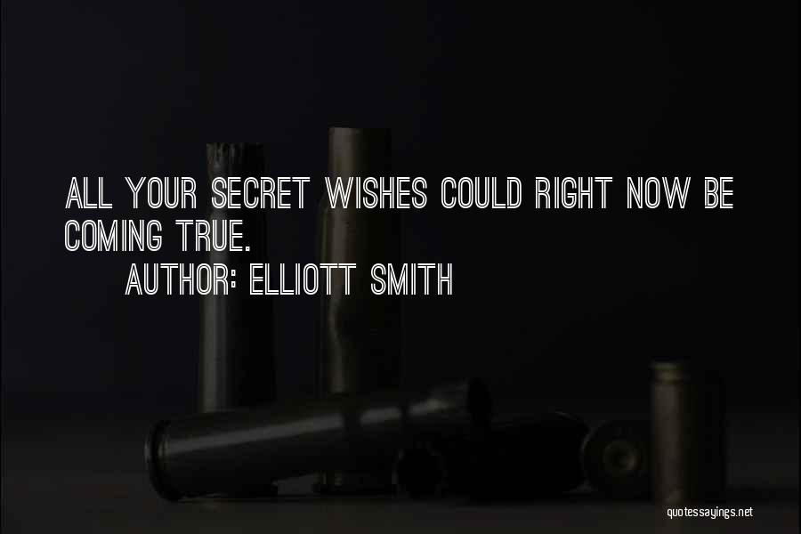 Elliott Smith Quotes: All Your Secret Wishes Could Right Now Be Coming True.