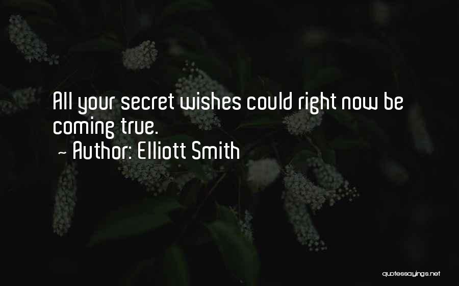 Elliott Smith Quotes: All Your Secret Wishes Could Right Now Be Coming True.