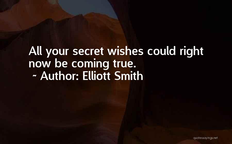 Elliott Smith Quotes: All Your Secret Wishes Could Right Now Be Coming True.