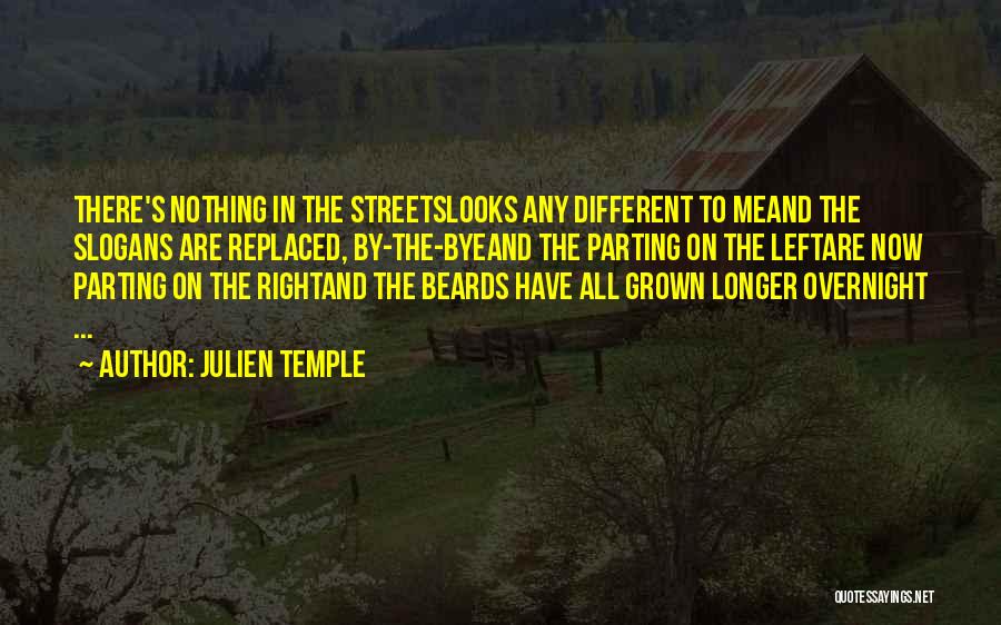 Julien Temple Quotes: There's Nothing In The Streetslooks Any Different To Meand The Slogans Are Replaced, By-the-byeand The Parting On The Leftare Now