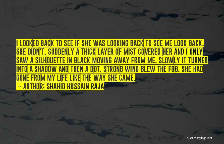 Shahid Hussain Raja Quotes: I Looked Back To See If She Was Looking Back To See Me Look Back. She Didn't. Suddenly A Thick