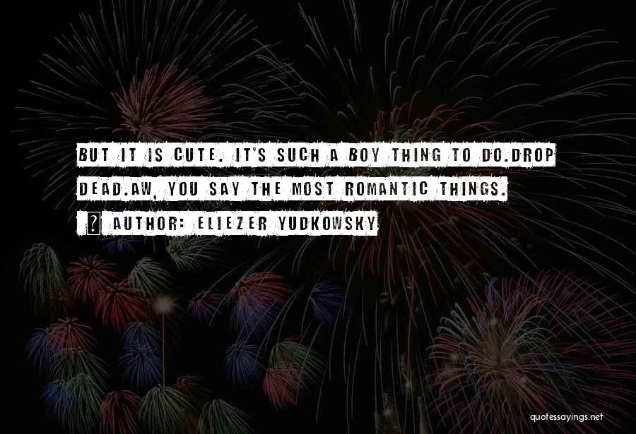 Eliezer Yudkowsky Quotes: But It Is Cute. It's Such A Boy Thing To Do.drop Dead.aw, You Say The Most Romantic Things.