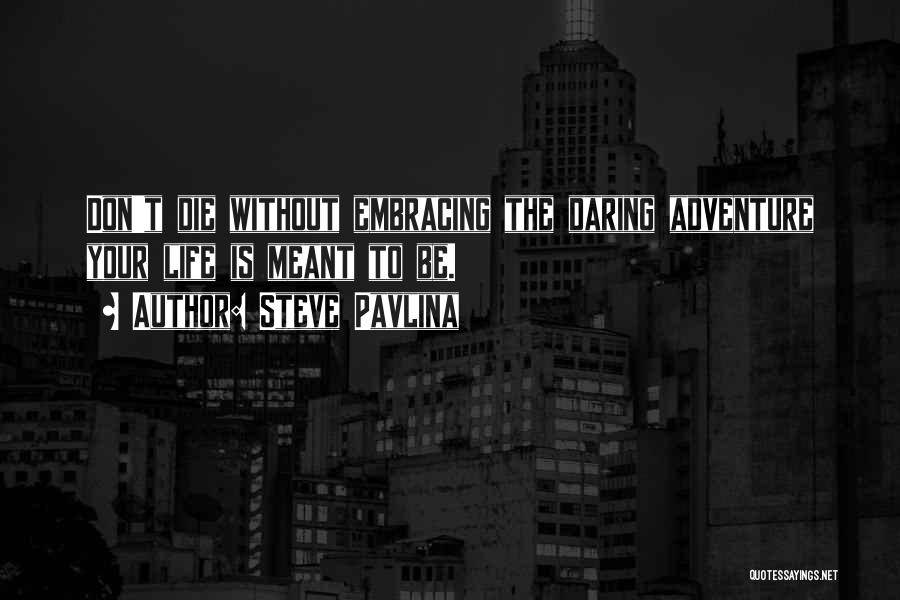 Steve Pavlina Quotes: Don't Die Without Embracing The Daring Adventure Your Life Is Meant To Be.