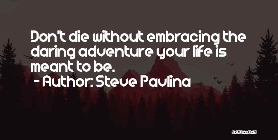 Steve Pavlina Quotes: Don't Die Without Embracing The Daring Adventure Your Life Is Meant To Be.