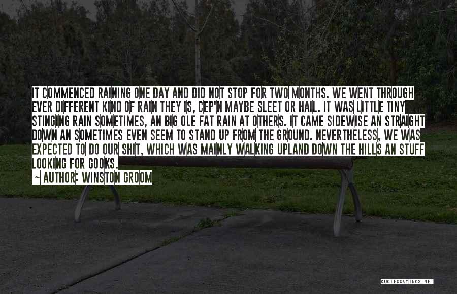 Winston Groom Quotes: It Commenced Raining One Day And Did Not Stop For Two Months. We Went Through Ever Different Kind Of Rain