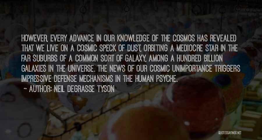 Neil DeGrasse Tyson Quotes: However, Every Advance In Our Knowledge Of The Cosmos Has Revealed That We Live On A Cosmic Speck Of Dust,