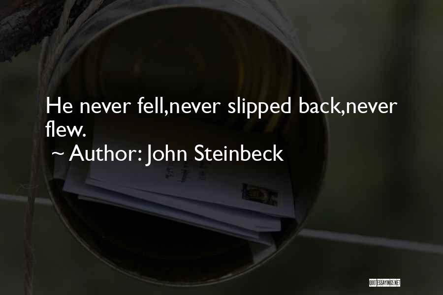 John Steinbeck Quotes: He Never Fell,never Slipped Back,never Flew.
