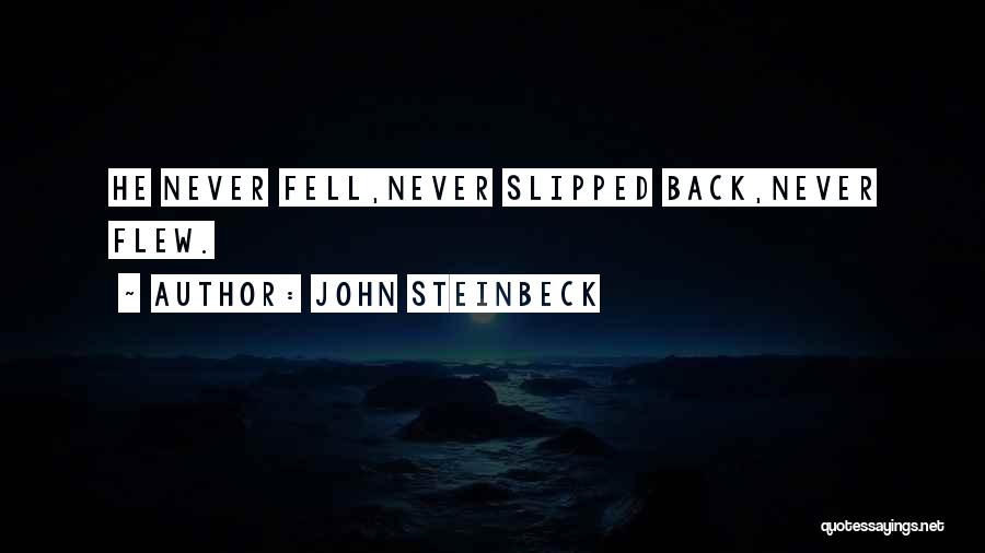 John Steinbeck Quotes: He Never Fell,never Slipped Back,never Flew.