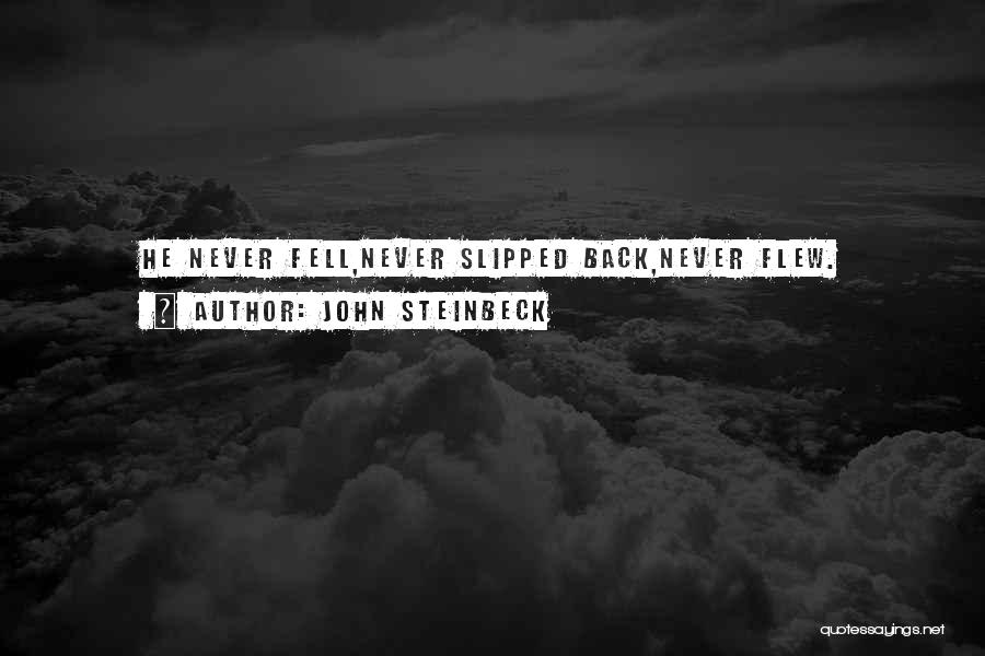 John Steinbeck Quotes: He Never Fell,never Slipped Back,never Flew.