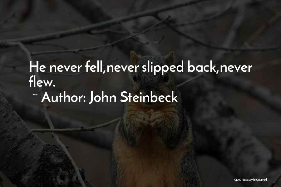 John Steinbeck Quotes: He Never Fell,never Slipped Back,never Flew.