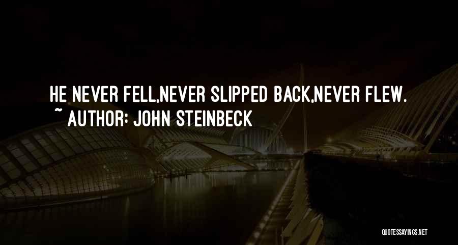 John Steinbeck Quotes: He Never Fell,never Slipped Back,never Flew.