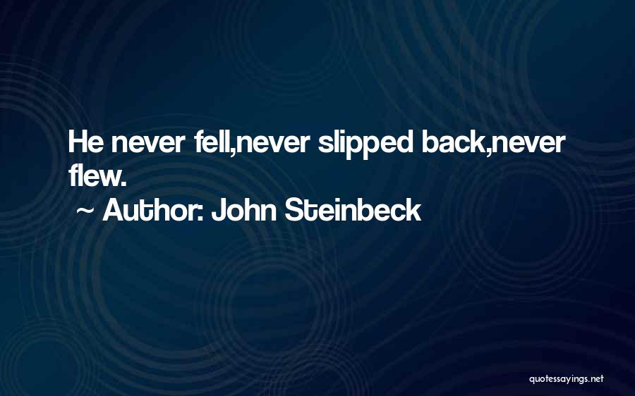 John Steinbeck Quotes: He Never Fell,never Slipped Back,never Flew.