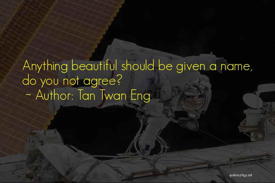 Tan Twan Eng Quotes: Anything Beautiful Should Be Given A Name, Do You Not Agree?