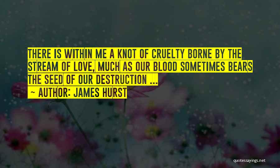 James Hurst Quotes: There Is Within Me A Knot Of Cruelty Borne By The Stream Of Love, Much As Our Blood Sometimes Bears