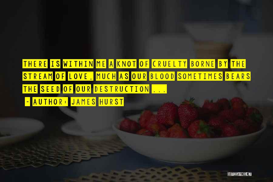 James Hurst Quotes: There Is Within Me A Knot Of Cruelty Borne By The Stream Of Love, Much As Our Blood Sometimes Bears