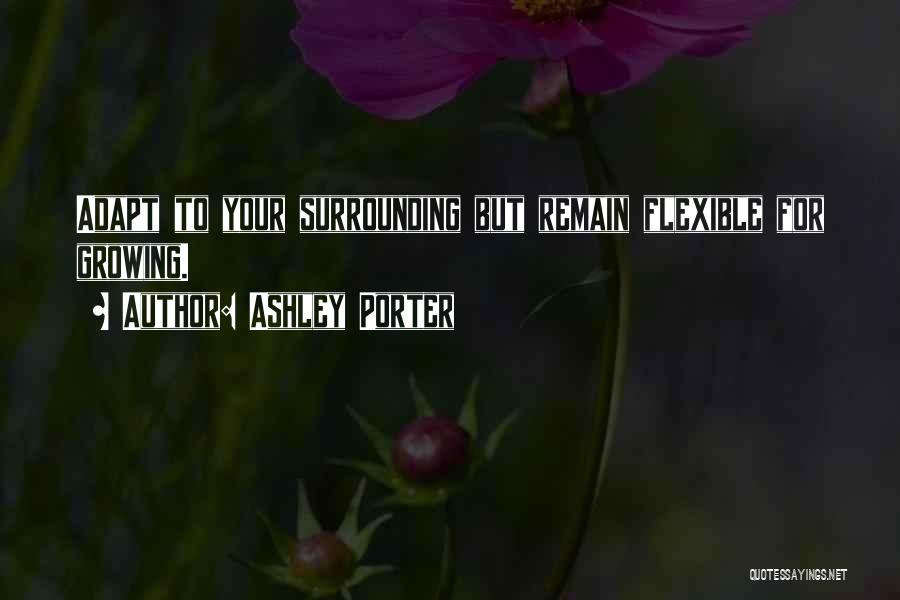 Ashley Porter Quotes: Adapt To Your Surrounding But Remain Flexible For Growing.