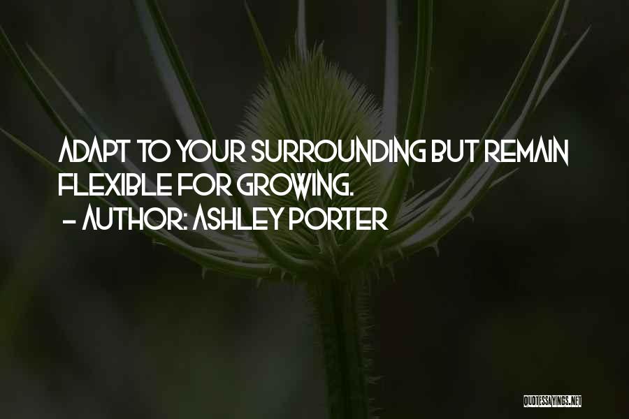 Ashley Porter Quotes: Adapt To Your Surrounding But Remain Flexible For Growing.