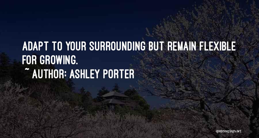 Ashley Porter Quotes: Adapt To Your Surrounding But Remain Flexible For Growing.