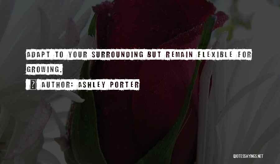 Ashley Porter Quotes: Adapt To Your Surrounding But Remain Flexible For Growing.