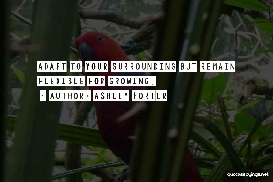 Ashley Porter Quotes: Adapt To Your Surrounding But Remain Flexible For Growing.