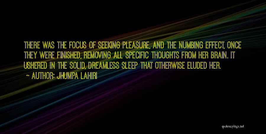 Jhumpa Lahiri Quotes: There Was The Focus Of Seeking Pleasure, And The Numbing Effect, Once They Were Finished, Removing All Specific Thoughts From