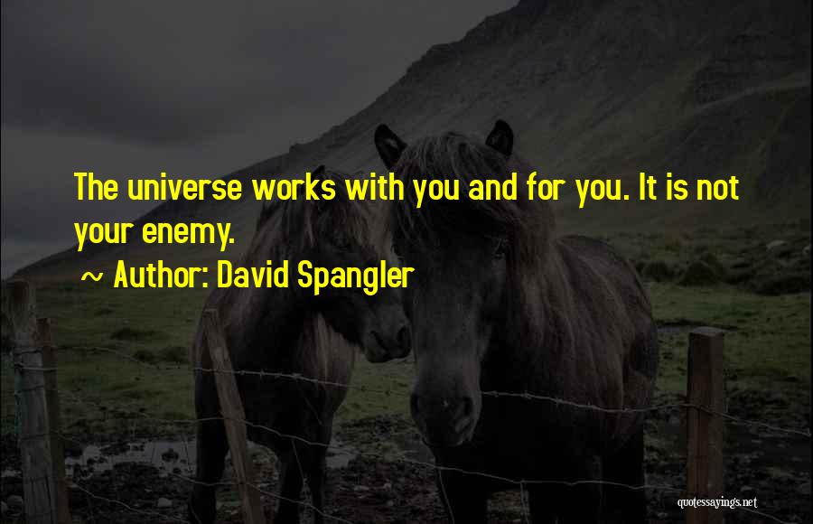 David Spangler Quotes: The Universe Works With You And For You. It Is Not Your Enemy.