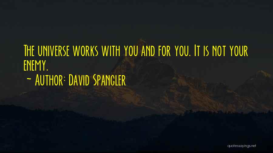 David Spangler Quotes: The Universe Works With You And For You. It Is Not Your Enemy.