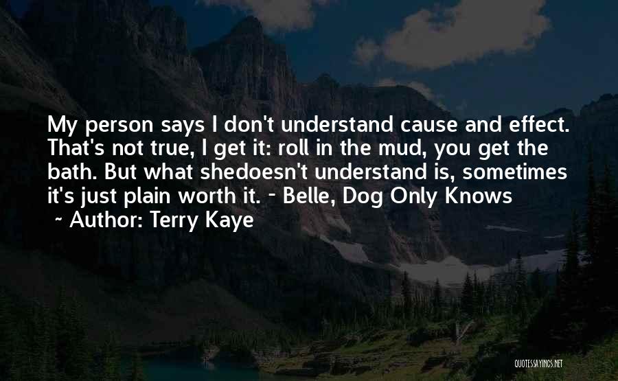 Terry Kaye Quotes: My Person Says I Don't Understand Cause And Effect. That's Not True, I Get It: Roll In The Mud, You