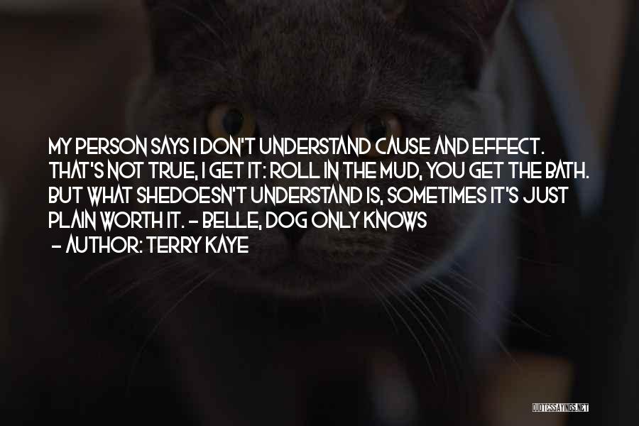 Terry Kaye Quotes: My Person Says I Don't Understand Cause And Effect. That's Not True, I Get It: Roll In The Mud, You