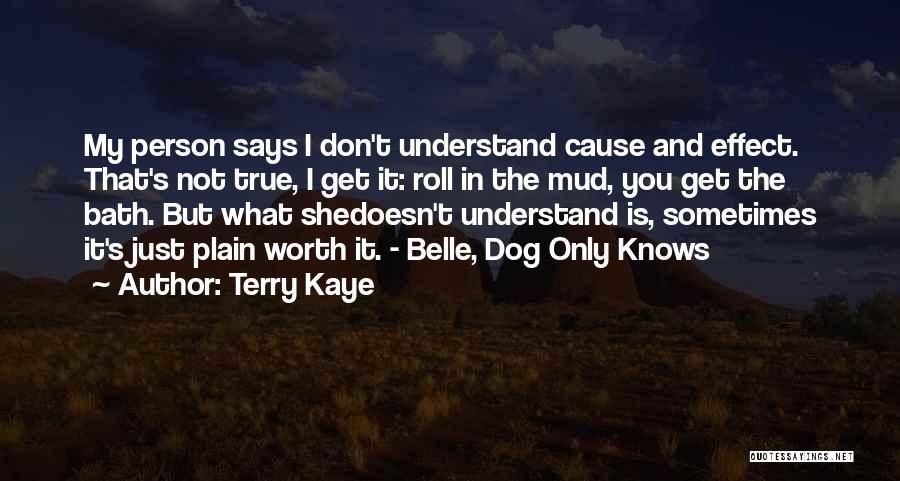 Terry Kaye Quotes: My Person Says I Don't Understand Cause And Effect. That's Not True, I Get It: Roll In The Mud, You