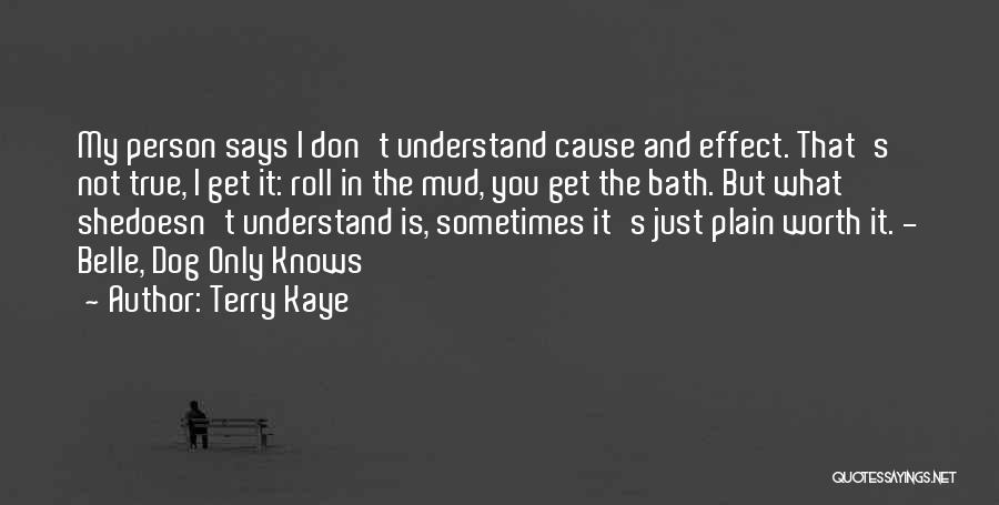 Terry Kaye Quotes: My Person Says I Don't Understand Cause And Effect. That's Not True, I Get It: Roll In The Mud, You