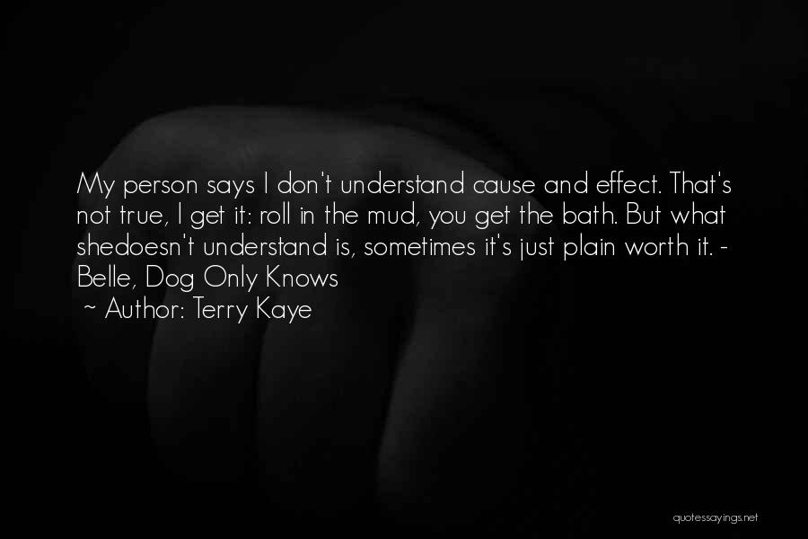 Terry Kaye Quotes: My Person Says I Don't Understand Cause And Effect. That's Not True, I Get It: Roll In The Mud, You