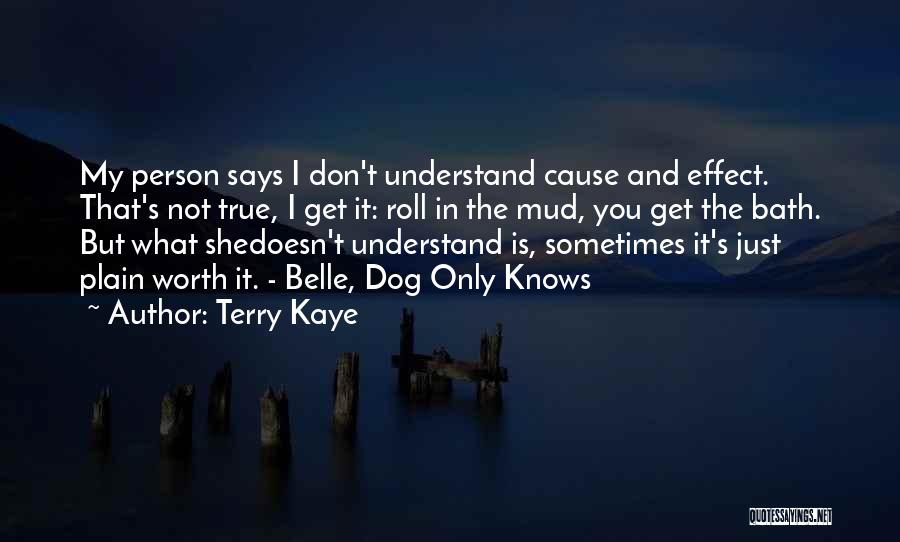 Terry Kaye Quotes: My Person Says I Don't Understand Cause And Effect. That's Not True, I Get It: Roll In The Mud, You