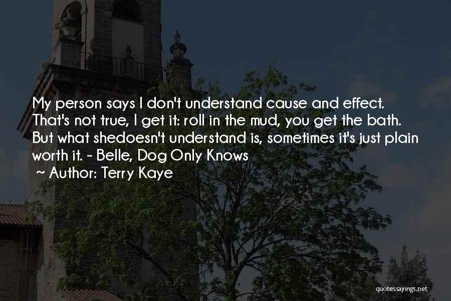 Terry Kaye Quotes: My Person Says I Don't Understand Cause And Effect. That's Not True, I Get It: Roll In The Mud, You