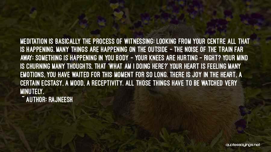 Rajneesh Quotes: Meditation Is Basically The Process Of Witnessing: Looking From Your Centre All That Is Happening. Many Things Are Happening On