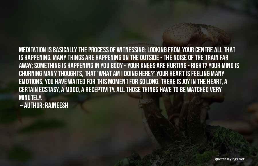 Rajneesh Quotes: Meditation Is Basically The Process Of Witnessing: Looking From Your Centre All That Is Happening. Many Things Are Happening On