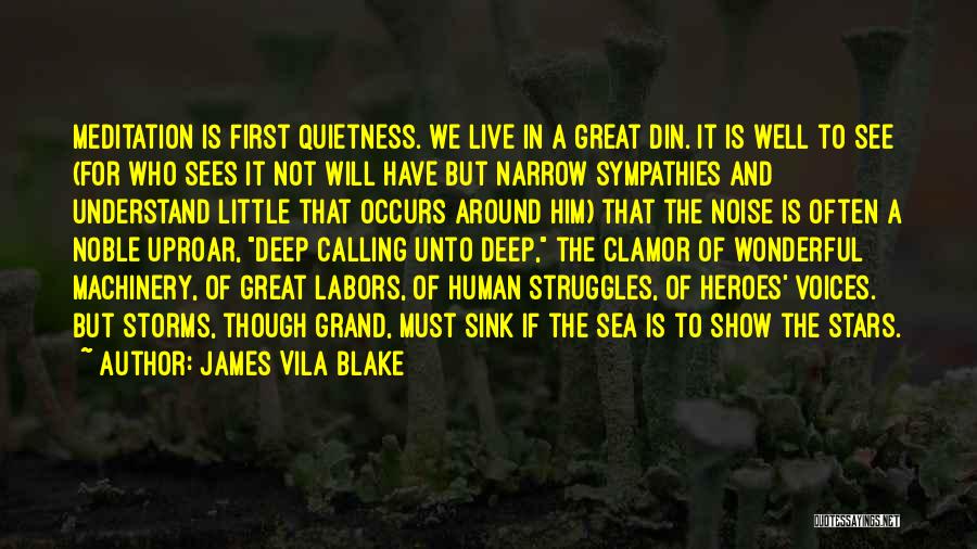 James Vila Blake Quotes: Meditation Is First Quietness. We Live In A Great Din. It Is Well To See (for Who Sees It Not