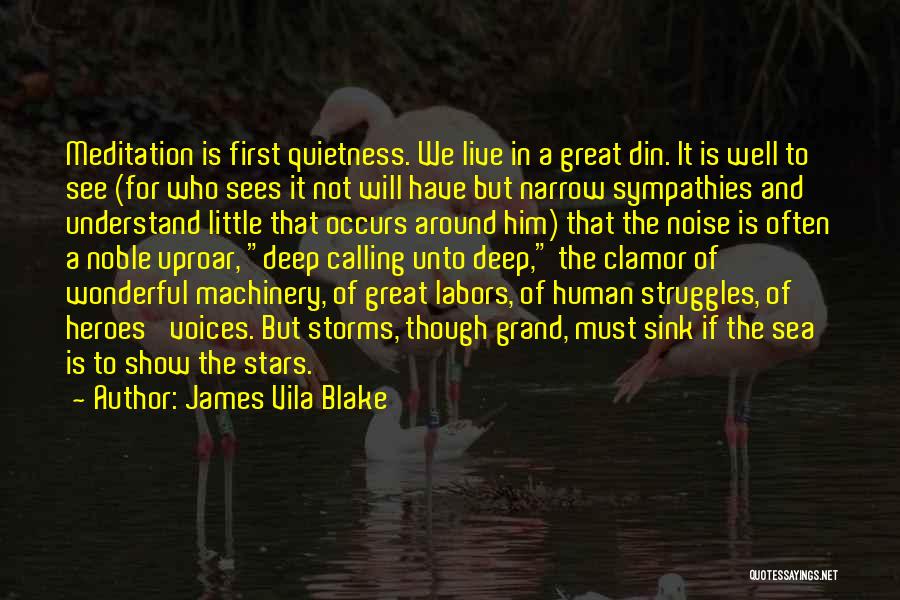 James Vila Blake Quotes: Meditation Is First Quietness. We Live In A Great Din. It Is Well To See (for Who Sees It Not