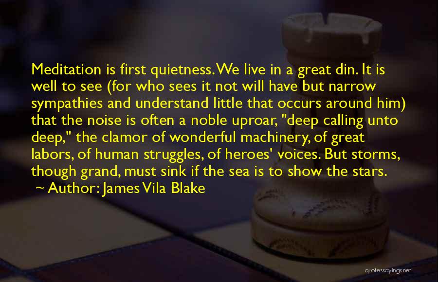 James Vila Blake Quotes: Meditation Is First Quietness. We Live In A Great Din. It Is Well To See (for Who Sees It Not