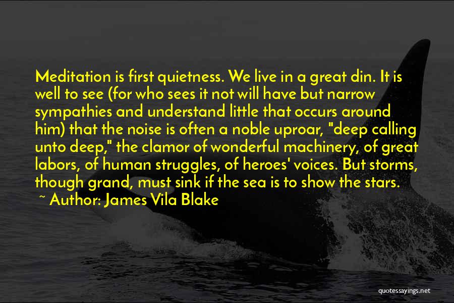 James Vila Blake Quotes: Meditation Is First Quietness. We Live In A Great Din. It Is Well To See (for Who Sees It Not