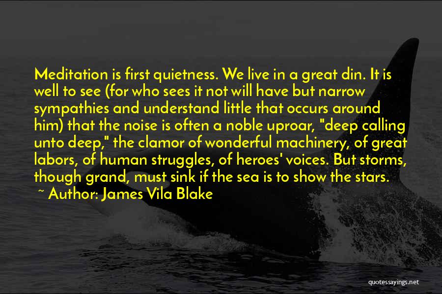 James Vila Blake Quotes: Meditation Is First Quietness. We Live In A Great Din. It Is Well To See (for Who Sees It Not
