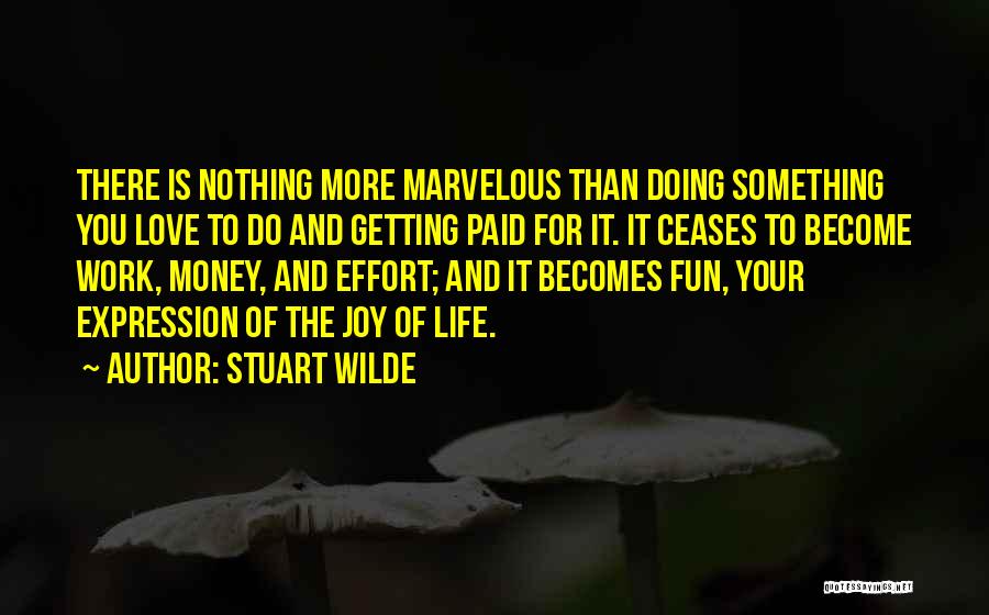 Stuart Wilde Quotes: There Is Nothing More Marvelous Than Doing Something You Love To Do And Getting Paid For It. It Ceases To