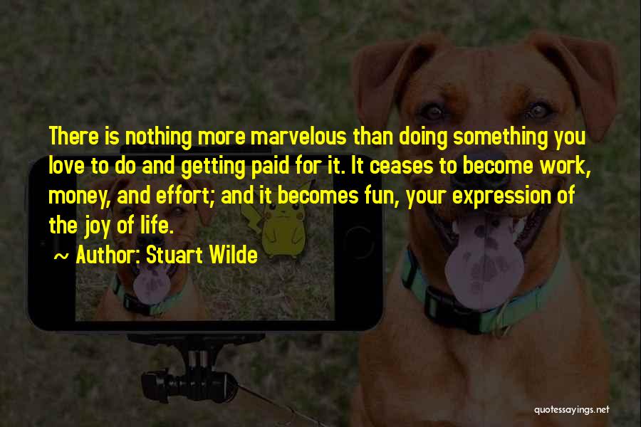 Stuart Wilde Quotes: There Is Nothing More Marvelous Than Doing Something You Love To Do And Getting Paid For It. It Ceases To