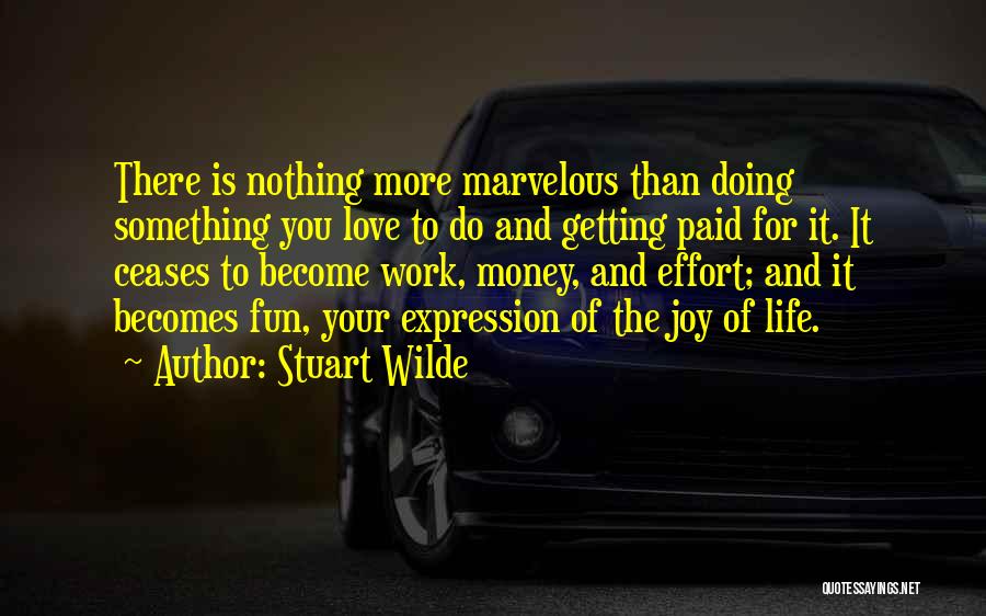 Stuart Wilde Quotes: There Is Nothing More Marvelous Than Doing Something You Love To Do And Getting Paid For It. It Ceases To