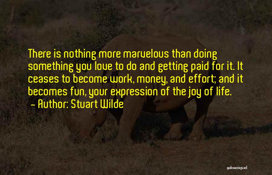 Stuart Wilde Quotes: There Is Nothing More Marvelous Than Doing Something You Love To Do And Getting Paid For It. It Ceases To