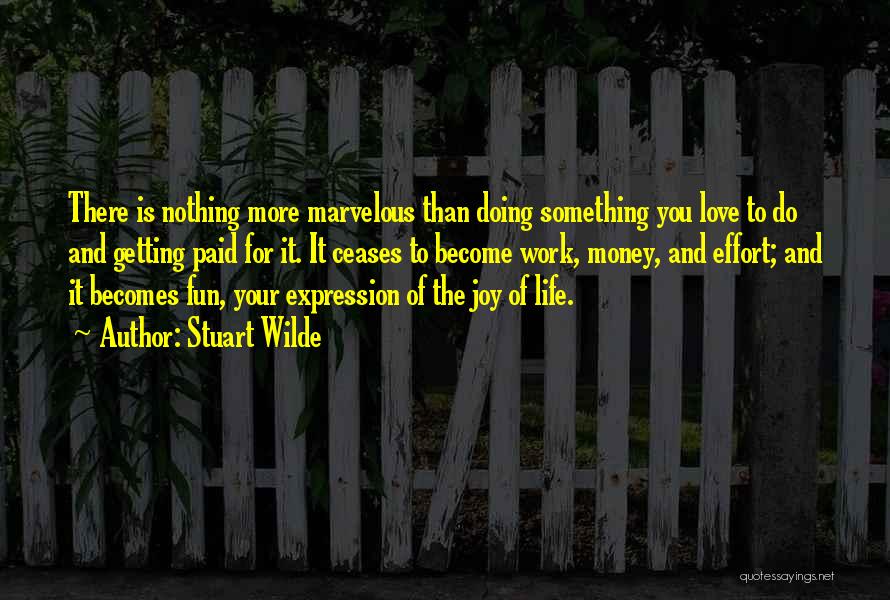 Stuart Wilde Quotes: There Is Nothing More Marvelous Than Doing Something You Love To Do And Getting Paid For It. It Ceases To