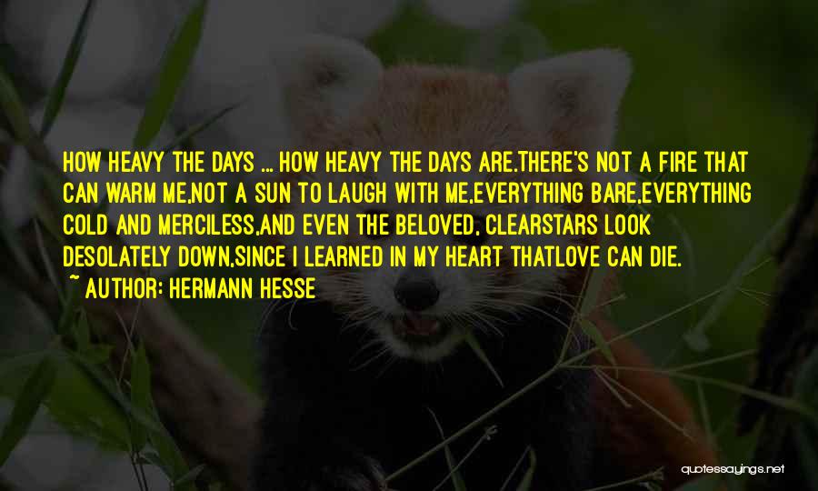 Hermann Hesse Quotes: How Heavy The Days ... How Heavy The Days Are.there's Not A Fire That Can Warm Me,not A Sun To