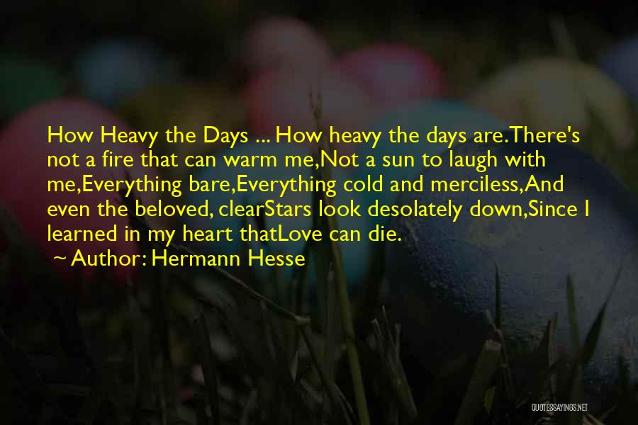 Hermann Hesse Quotes: How Heavy The Days ... How Heavy The Days Are.there's Not A Fire That Can Warm Me,not A Sun To